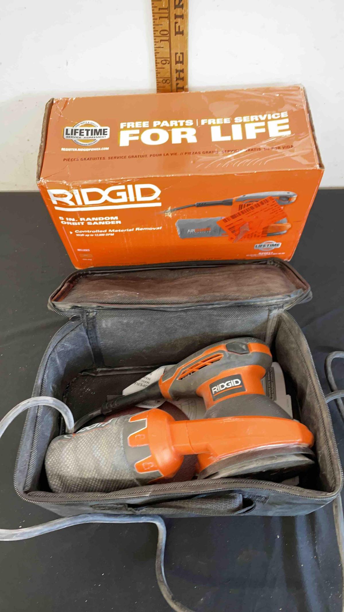 Ridgid 5 in Random Orbit Sander (tested works)