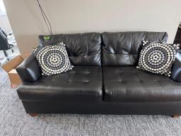 couch with throw pillows