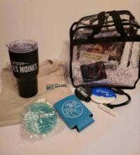 Catch Des Moines Transparent Bag with everything you'll need to attend a game or travel with: tv