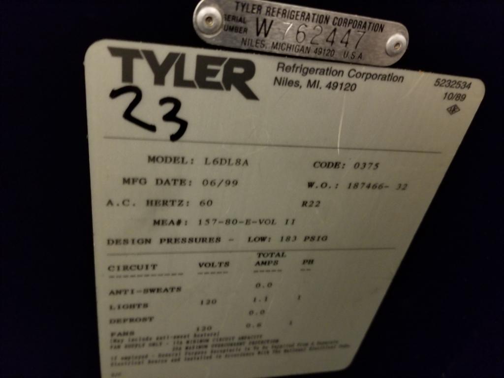 Tyler L6DL8A  5 Deck Dairy Case