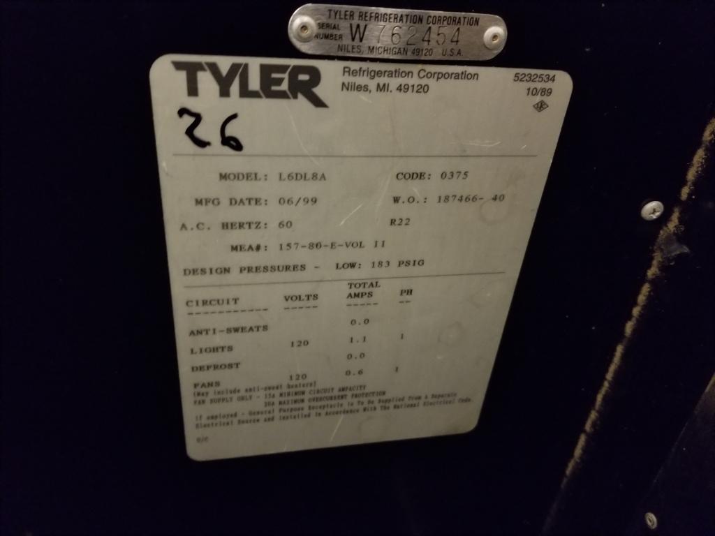 Tyler L6DL8A  5 Deck Dairy Cases