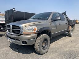 2006 Dodge 3500 4x4 Crew Cab Flatbed Truck