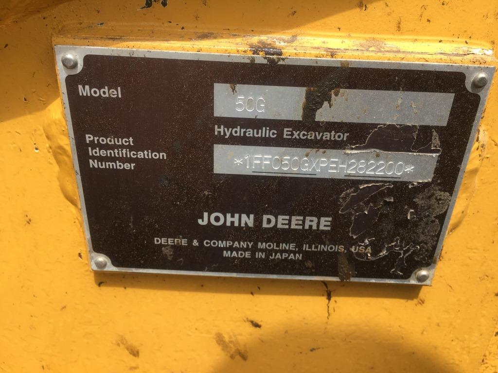 2015 John Deere 50G Mini Hydraulic Excavator