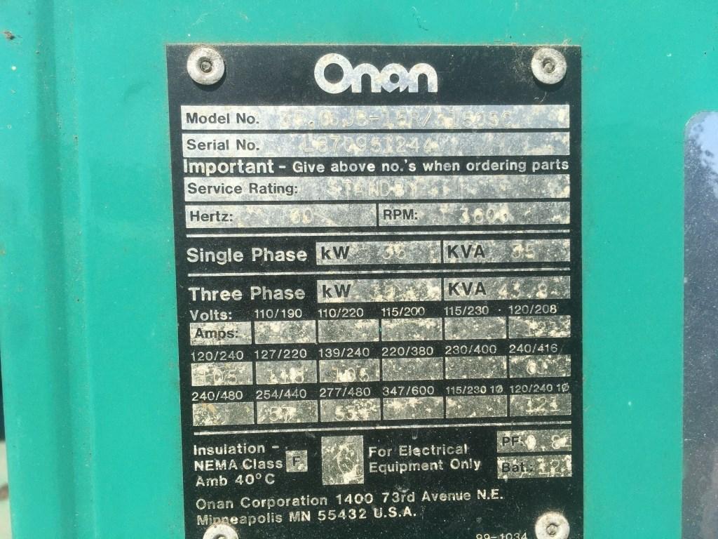 Onan Tech Star 35G Generator