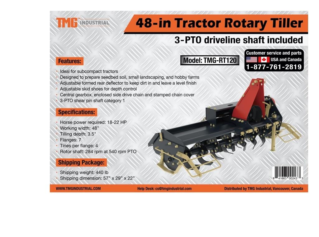 2021 TMG RT120 Rotary Tiller