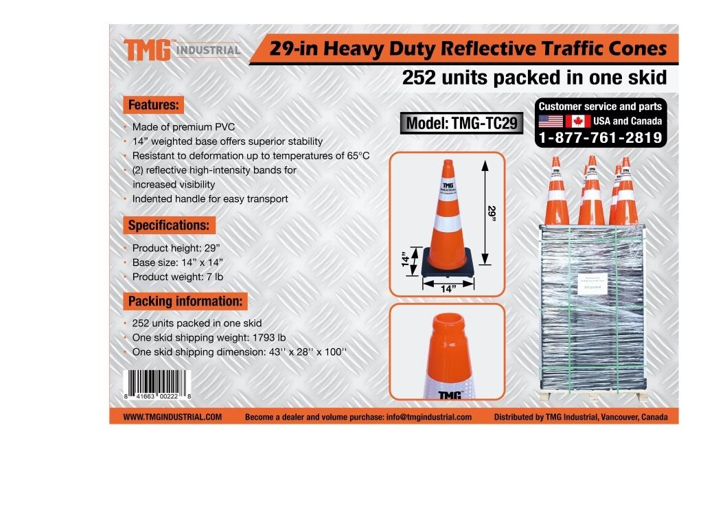 2021 TMG TC29 Traffic Cones, Qty. 252