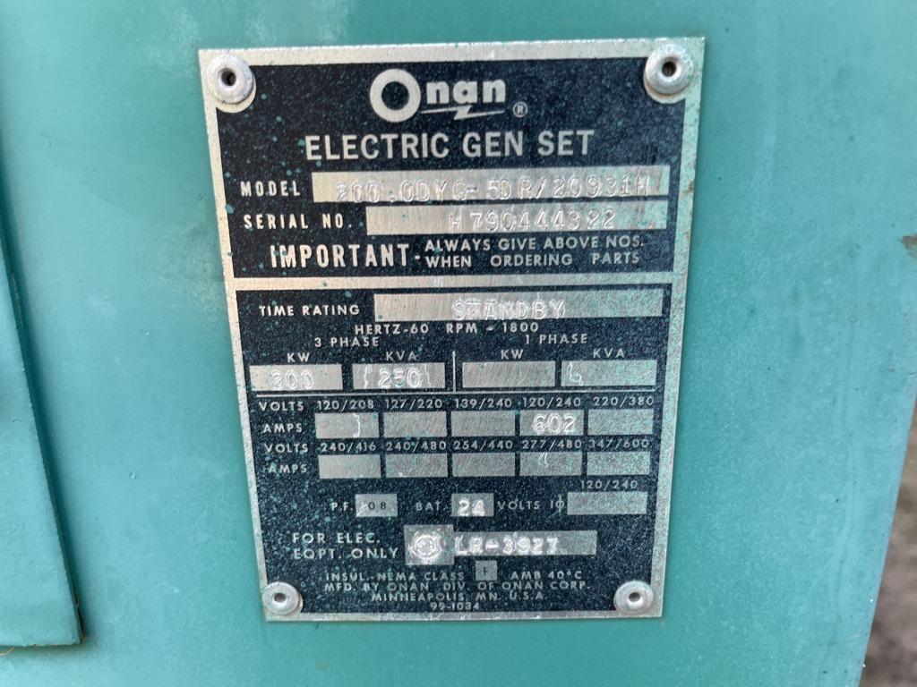 Onan 200 OBYC Generator