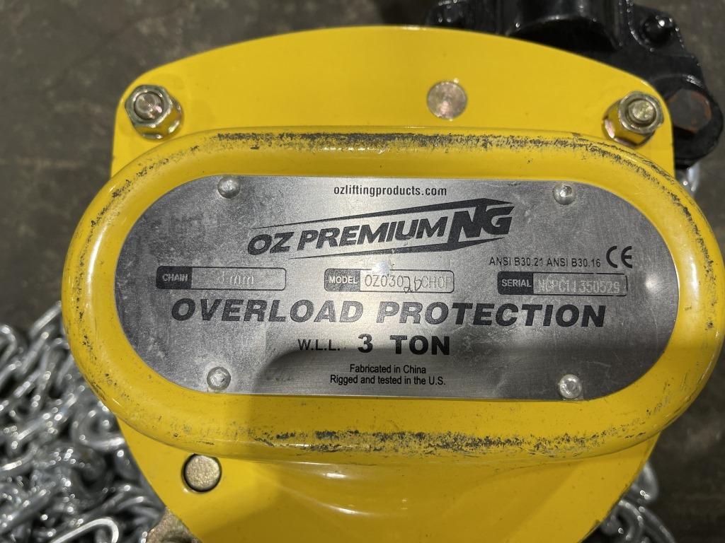 3-Ton Overload Protection Hoist, Qty. 1