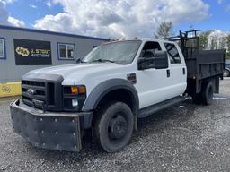 2010 Ford F450 XL 4x4 Crew Cab Flatbed Dump Truck