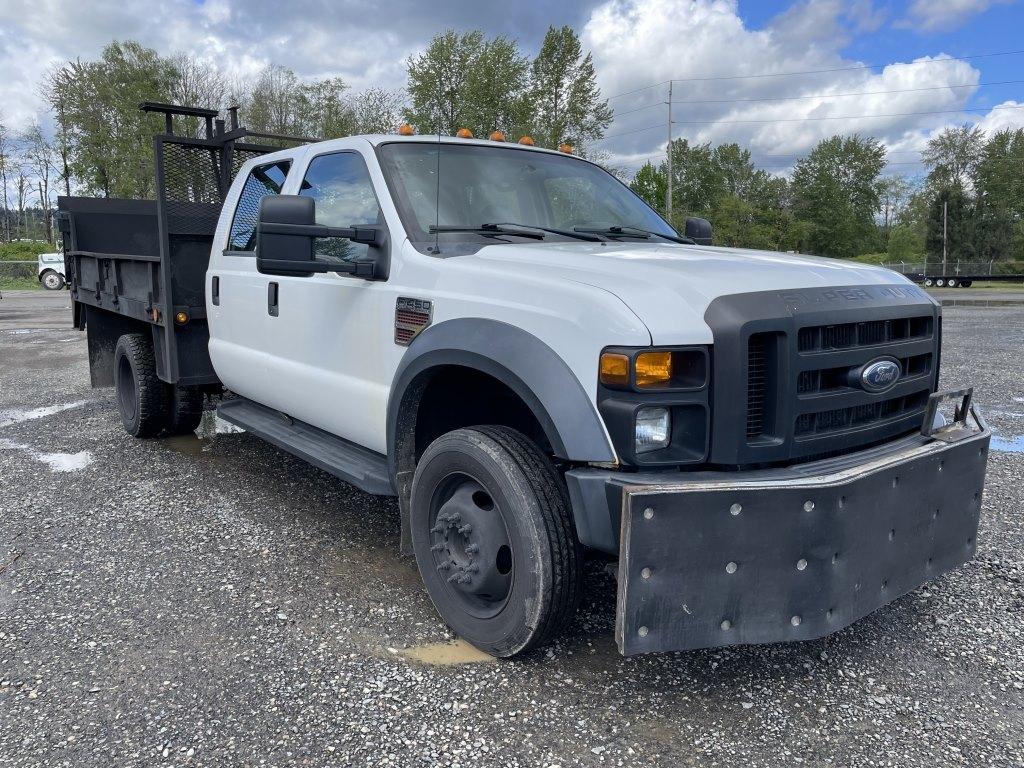 2010 Ford F450 XL 4x4 Crew Cab Flatbed Dump Truck