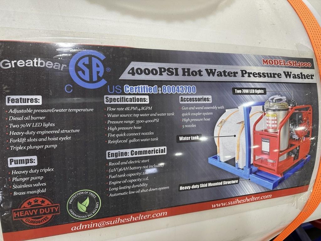 2023 Greatbear SH4000 Hot Water Pressure Washer