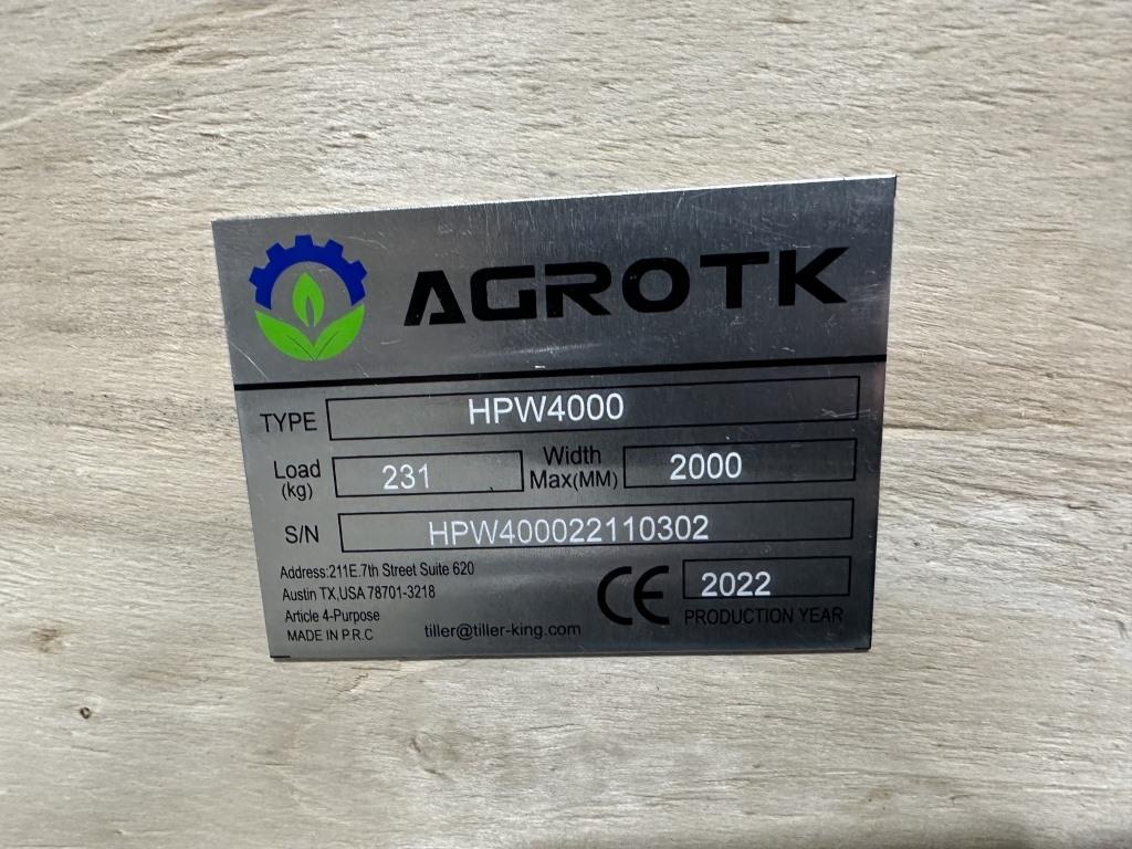 2022 Agrotk HPW4000 Pressure Washer