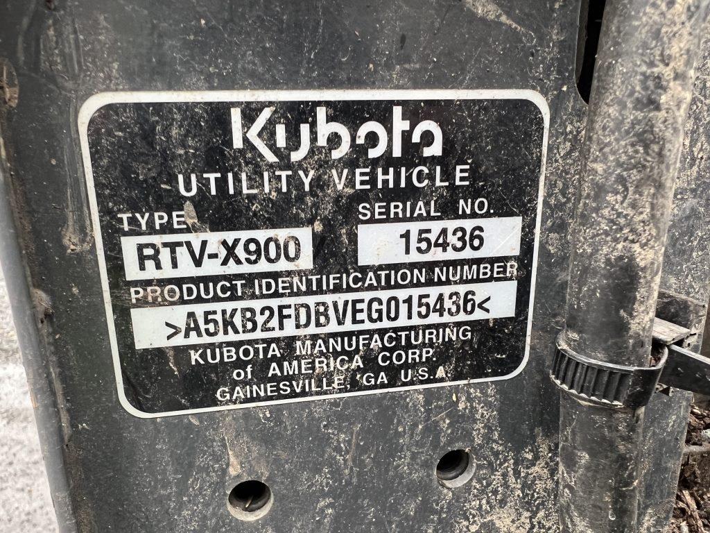 2014 Kubota RTVX900 4x4 Utility Cart