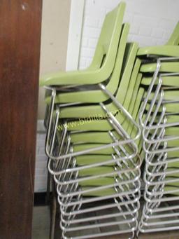 (48) Plastic & Metal Student Chairs w/ Rack.