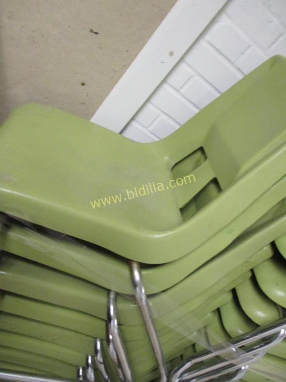 (48) Plastic & Metal Student Chairs w/ Rack.