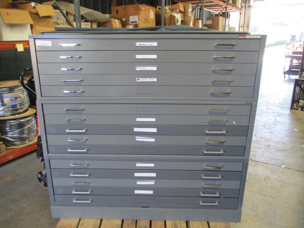 Mayline 15 Drawer Metal Blueprint Holder Cabinet.