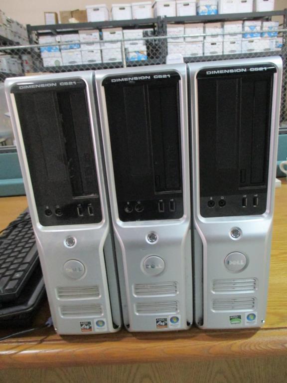 (3) Dell Dimension C521 Desktop Computers.
