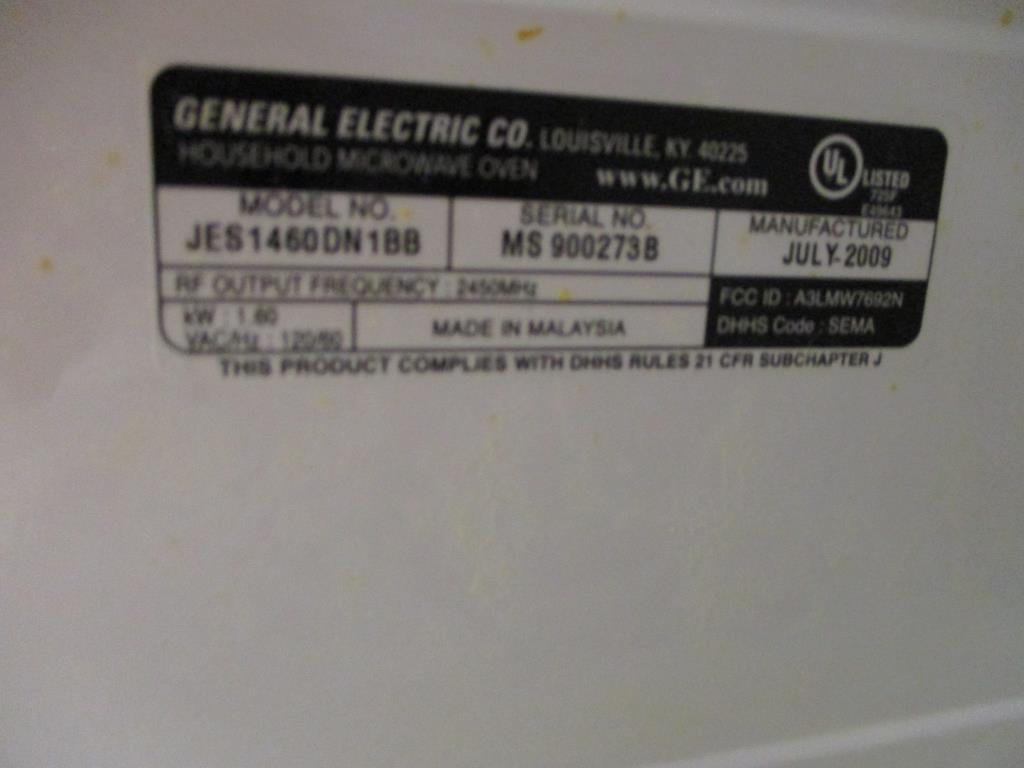 GE Microwave Oven JES1460DN1BB.