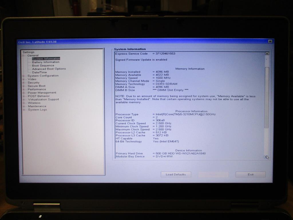 Dell Latitude E6530 Laptop Computer.