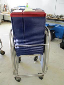 Stainless Steel Rolling Tray Cart w/ Trays.