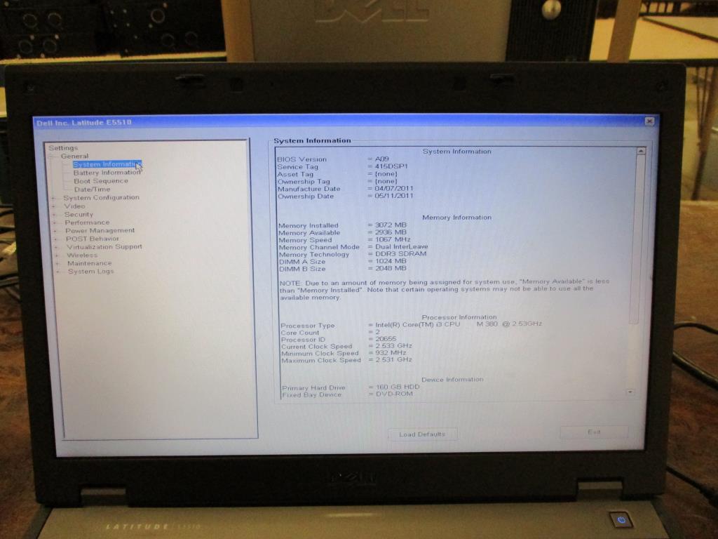 Dell Latitude E5510 Laptop Computer.