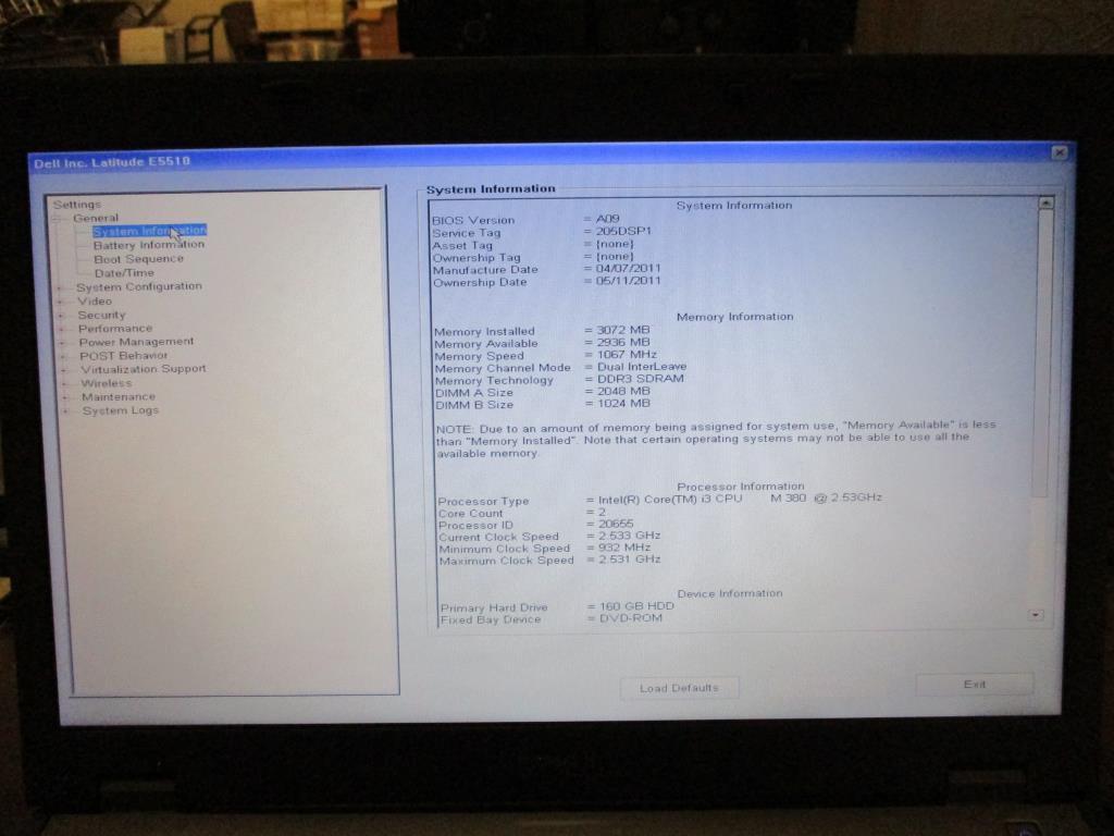 Dell Latitude E5510 Laptop Computer.