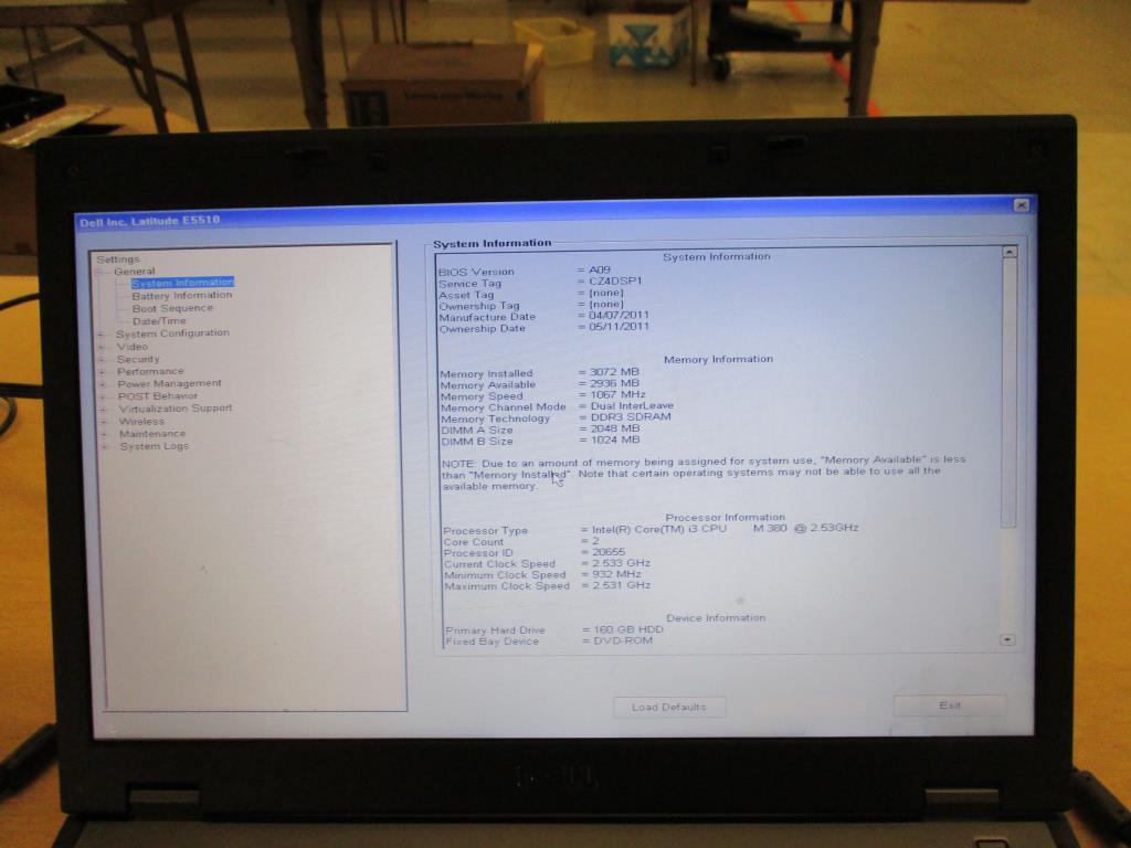 Dell Latitude E5510 Laptop Computer.