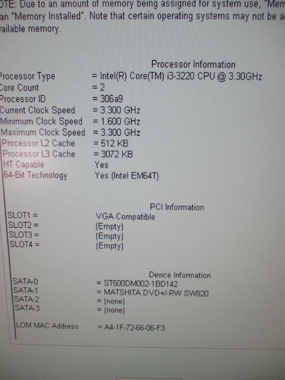 Dell OptiPlex 3010 Desktop Computer.