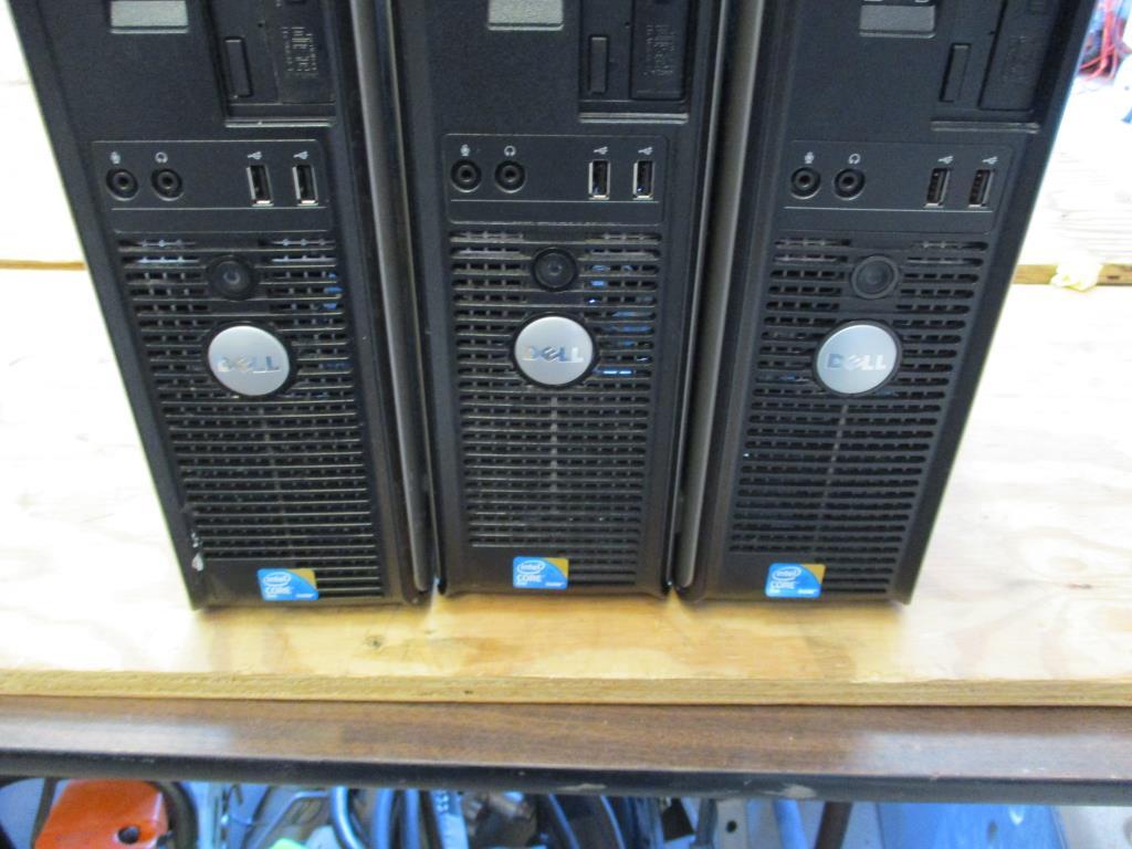 (3) Dell OptiPlex 760 Desktop Computers.