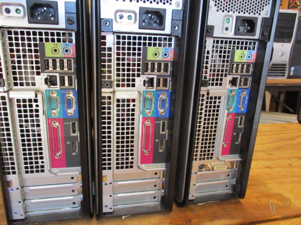 (3) Dell OptiPlex 760 Desktop Computers.