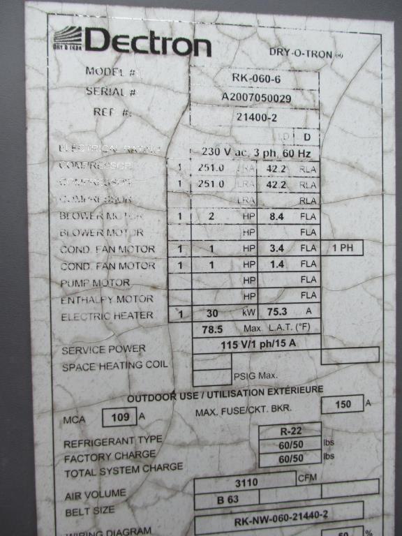 Dectron Dry-O-Tron Air Conditioner RK-060-6.