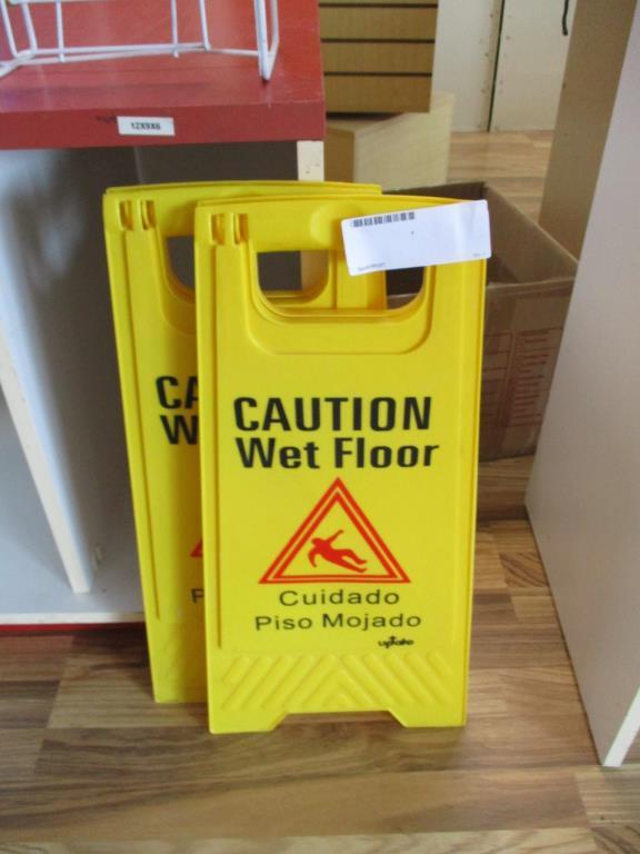 (2) Plastic Wet Floor Signs.