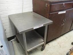 2 Tier Rolling Stainless Steel Cart