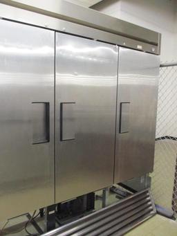 True Stainless Steel 3 Door Refrigerator T72.