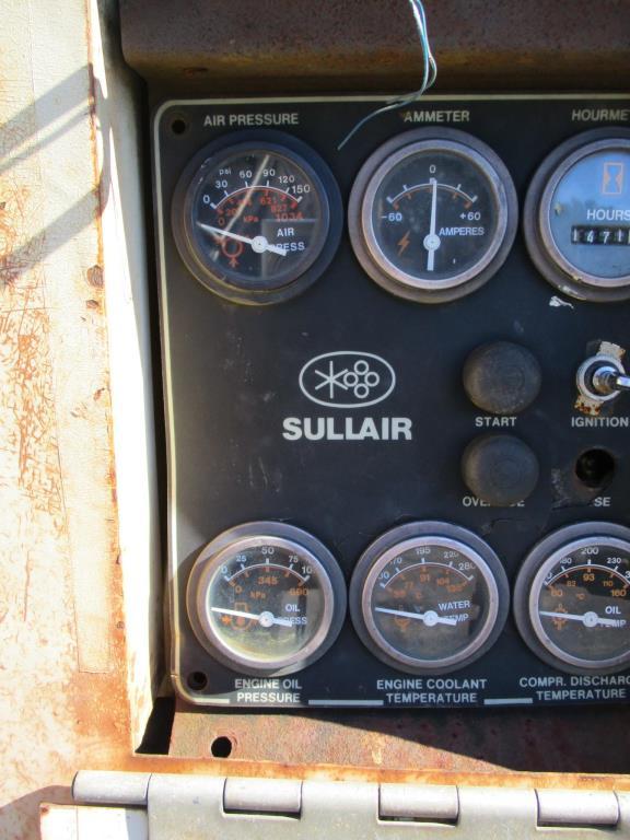 1986 Sullair Portable Air Compressor 185 DPQ 2W JD On Trailer