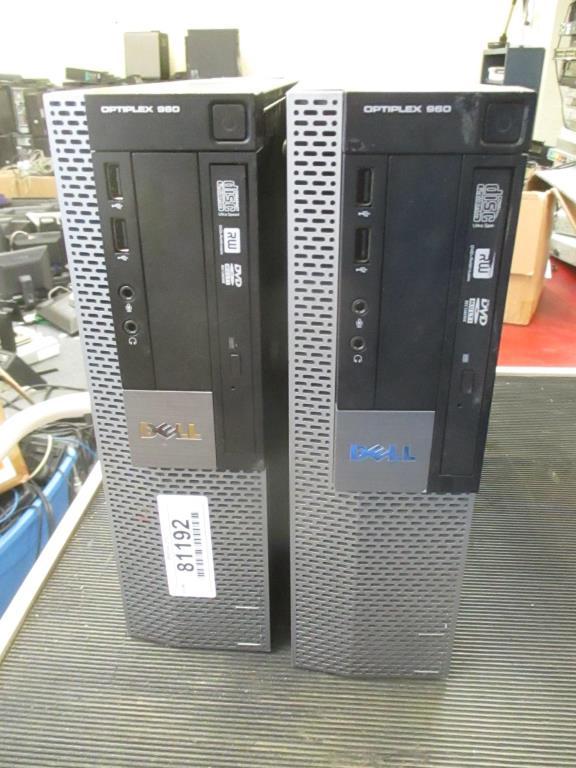 (2) Dell OptiPlex 960 Desktop Computers