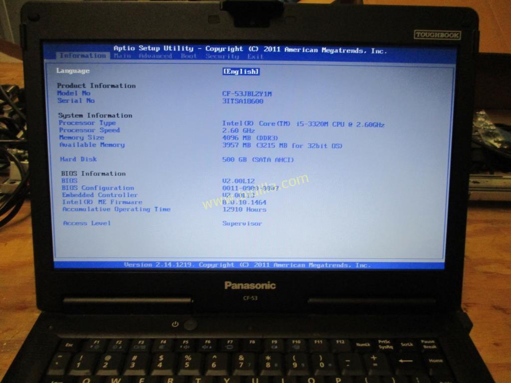 Panasonic Toughbook CF-53 Laptop Computer.