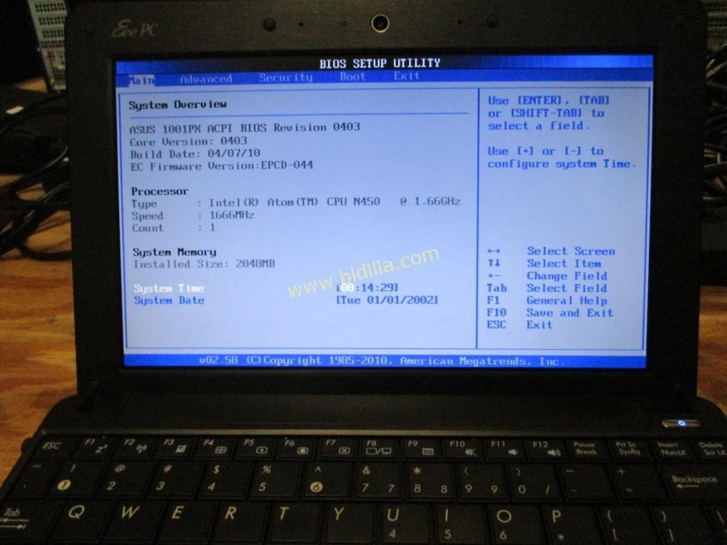 Asus 1001PxEee Laptop Computer.