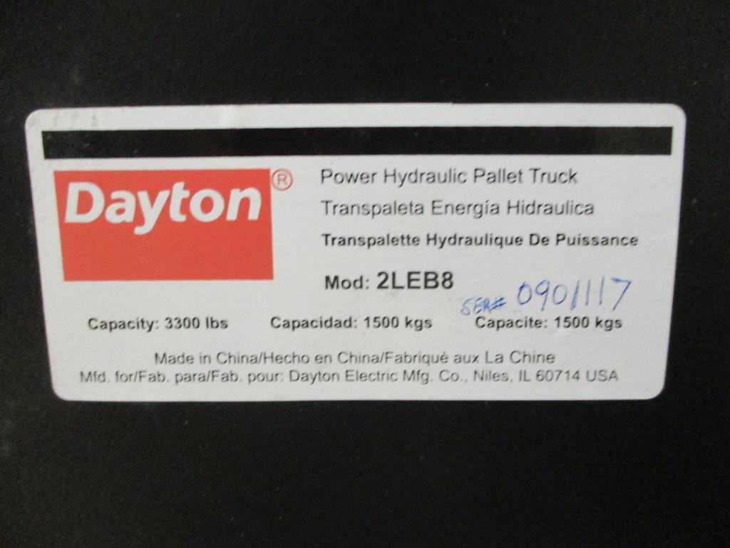 Dayton Motorized Pallet Jack 2LEB8.