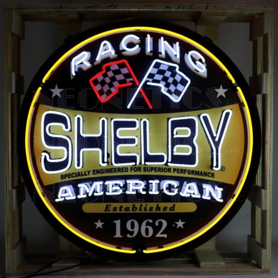 SHELBY RACING NEON SIGN IN STEEL CAN--36"w x 36"h x 6"d