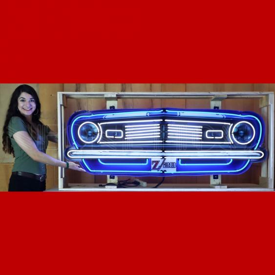 Z28 Grill NEON SIGN IN STEEL CAN--60"w x 30"h x 6"d