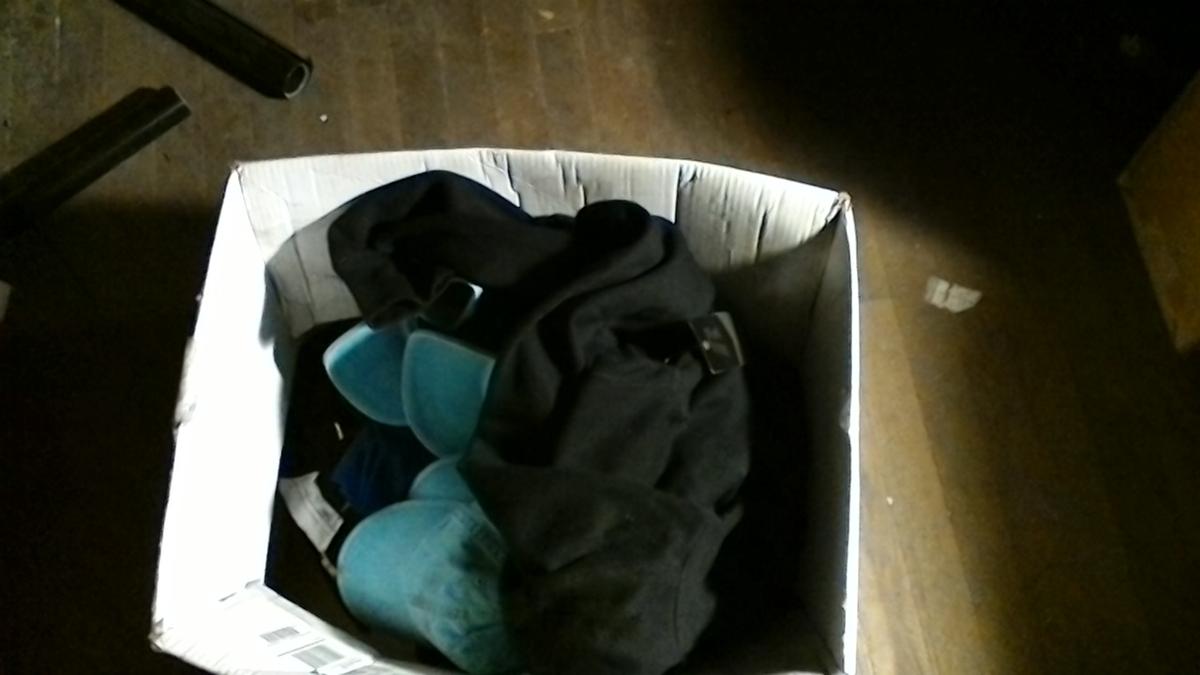 Miscellanious box of shirts and hats