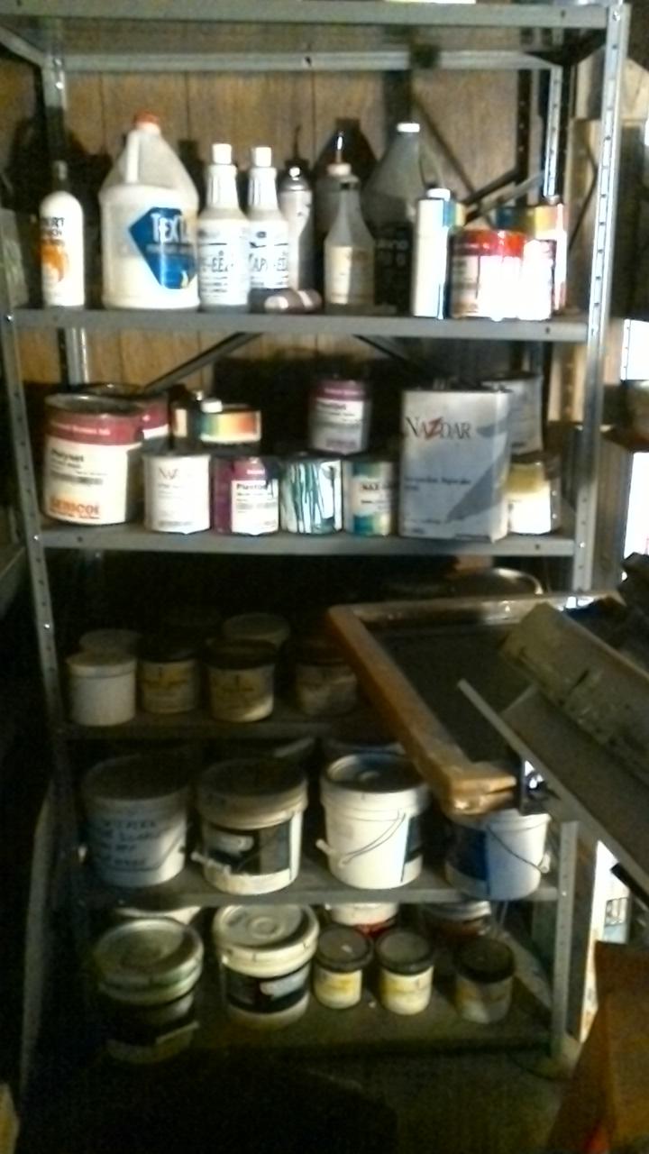 Shelf and paints