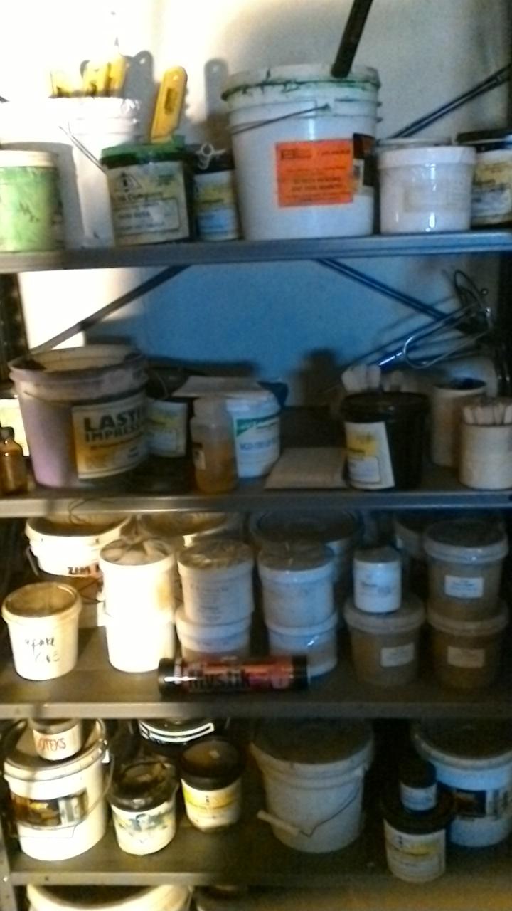 Shelf and paints