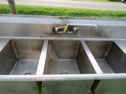 24 inch X 88inch Triple SS Sink