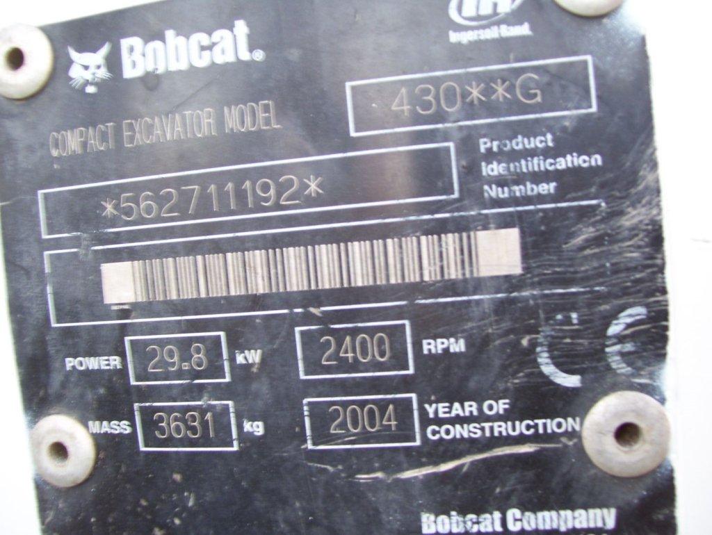 2004 Bobcat 430G Mini Excavator,
