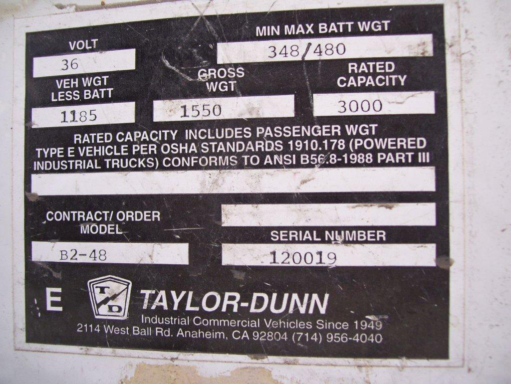 Taylor Dunn B2-48 Utility Vehicle,