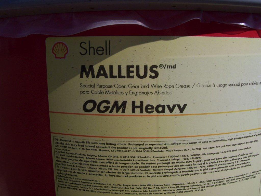 Unused Drum of Shell Malleus OGM Heavy Grease.