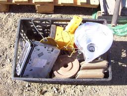 Crate of Misc Items, Including Radio,