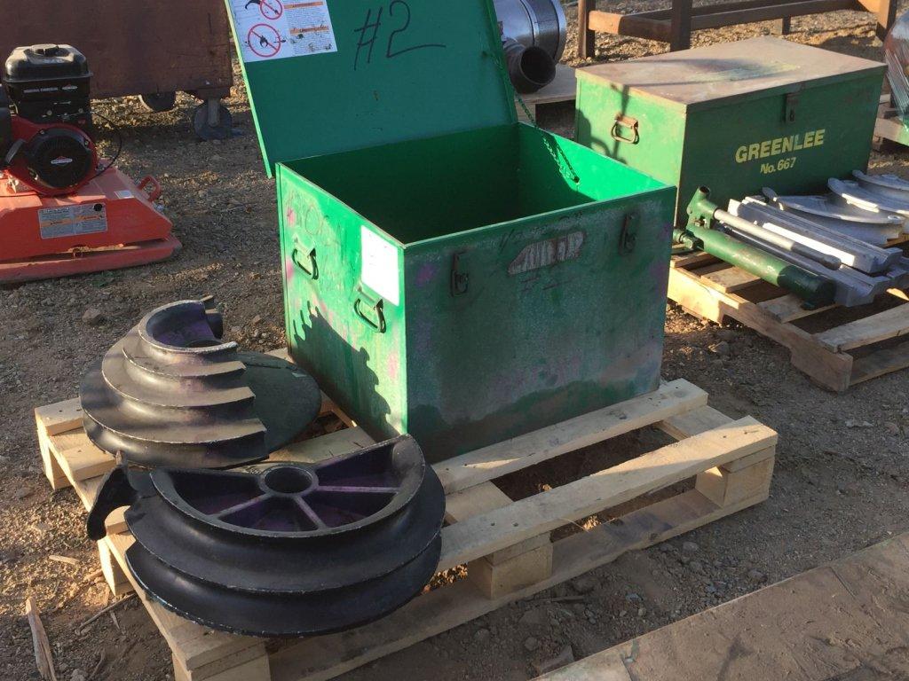 Greenlee 555 Bender Shoes, and Storage Box.